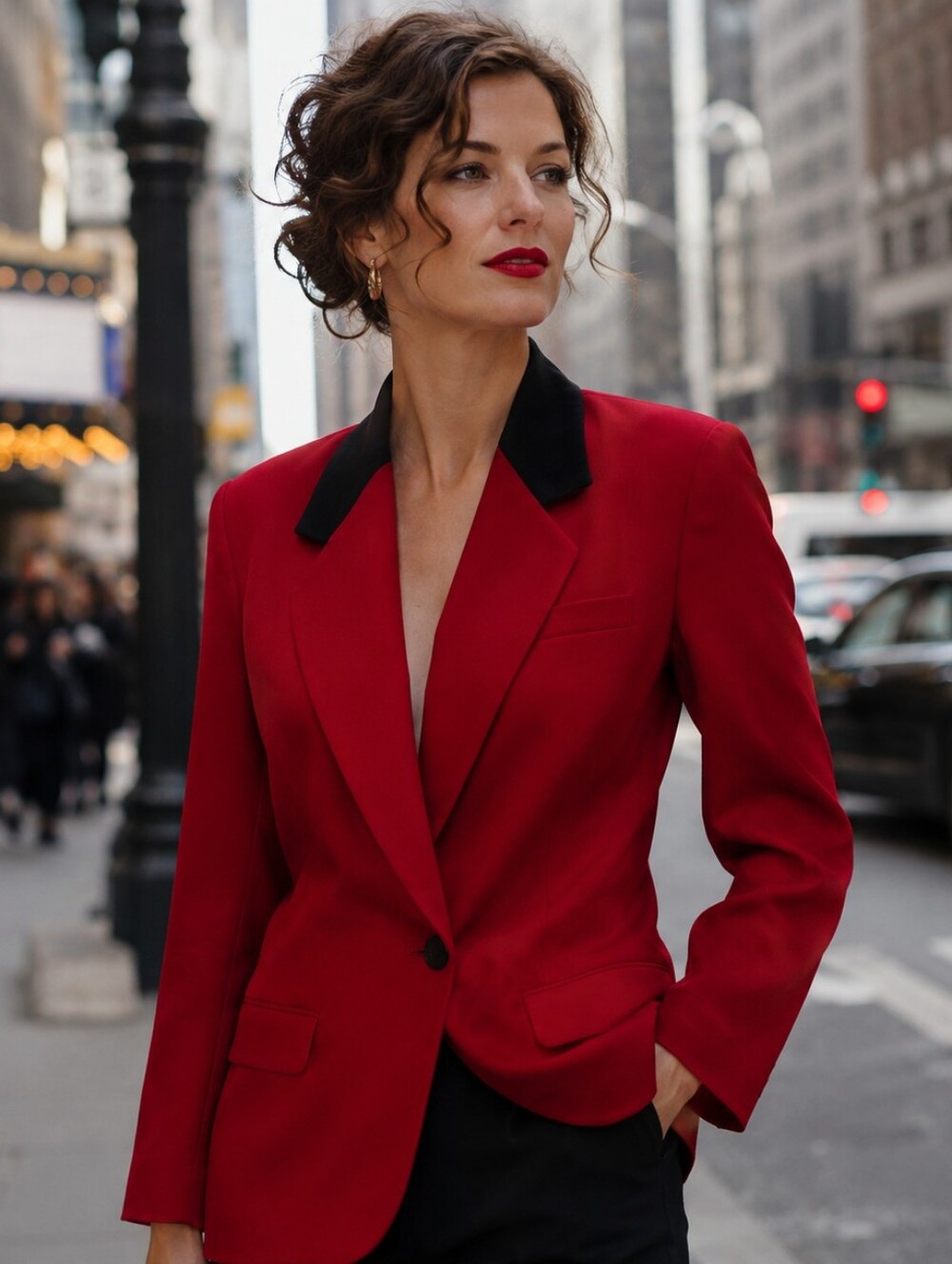 TOFFS Wool Tuxedo Blazer Vintage Cranberry Red | 10